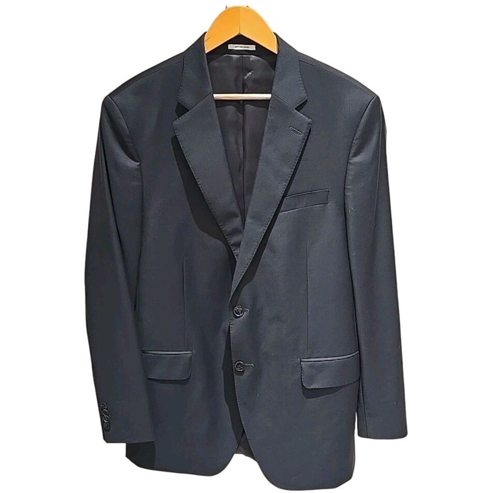 Peter Millar Mens Blazer Sport Coat 100% Wool Made In Canada 44T Black